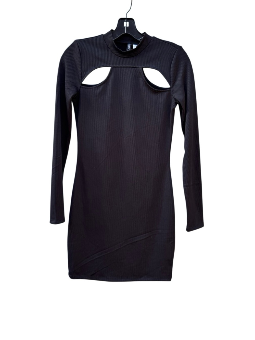 Divided by H&M Women's Ribbed Bodycon Cut Out Mini Dress in Black Size Small